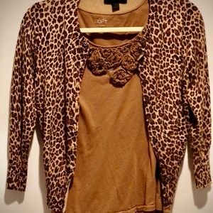 Loft Ann Taylor Ruffled T-Shirt Set